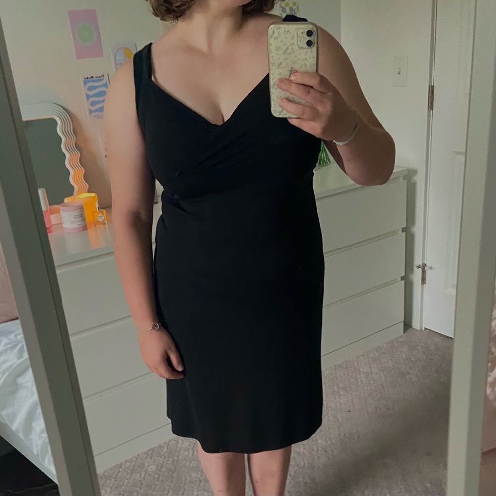 loft black bodycon dress